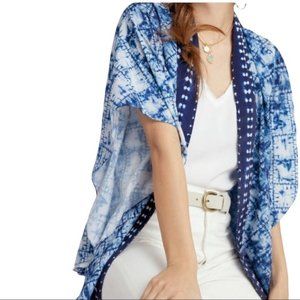 NWT Anthropologie De Novo Tate Blue Tie Dye Kimono One Size